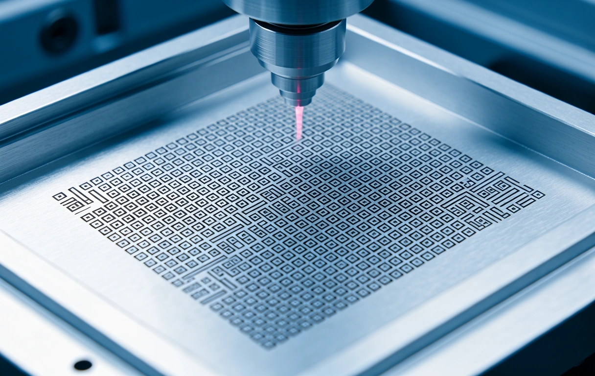 Precision data matrix etching process